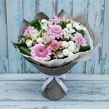 Букет цветов из:  Герберы, Альстромерии и Хризантемы #REPLACE_PRED# Пестово