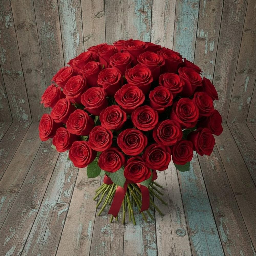 Букет 55 Красных роз Фридом в Пестово