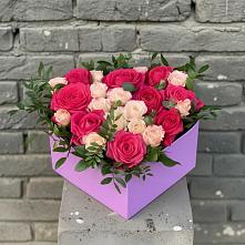 Цветочная композиция из Розы в коробке в Пестово