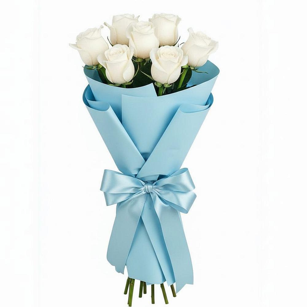 Букет 7 белых роз Проуд в Пестово