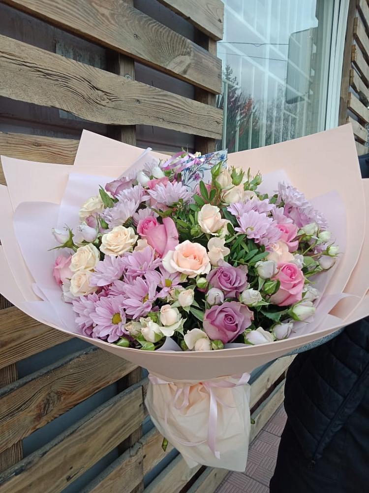 Букет цветов из: Розы и Хризантемы в Пестово