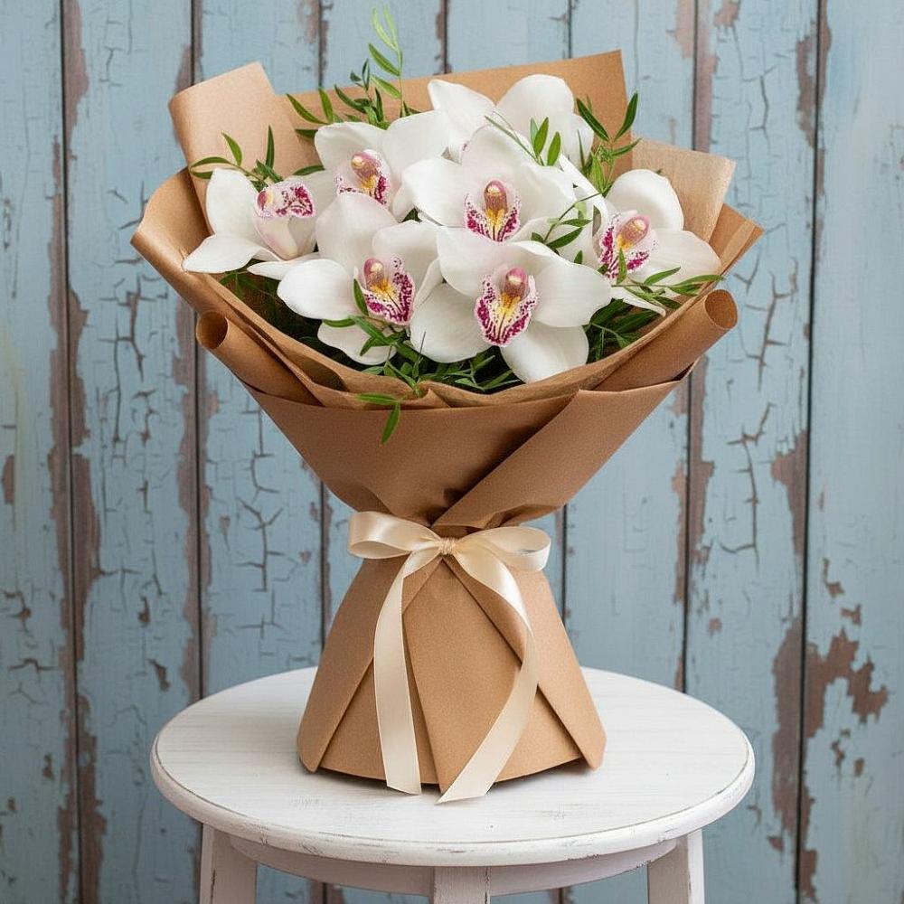 Букет цветов из: Орхидеи и Розы в Пестово