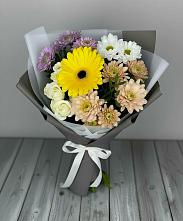 Букет цветов из:  Розы, Герберы и Хризантемы в Пестово