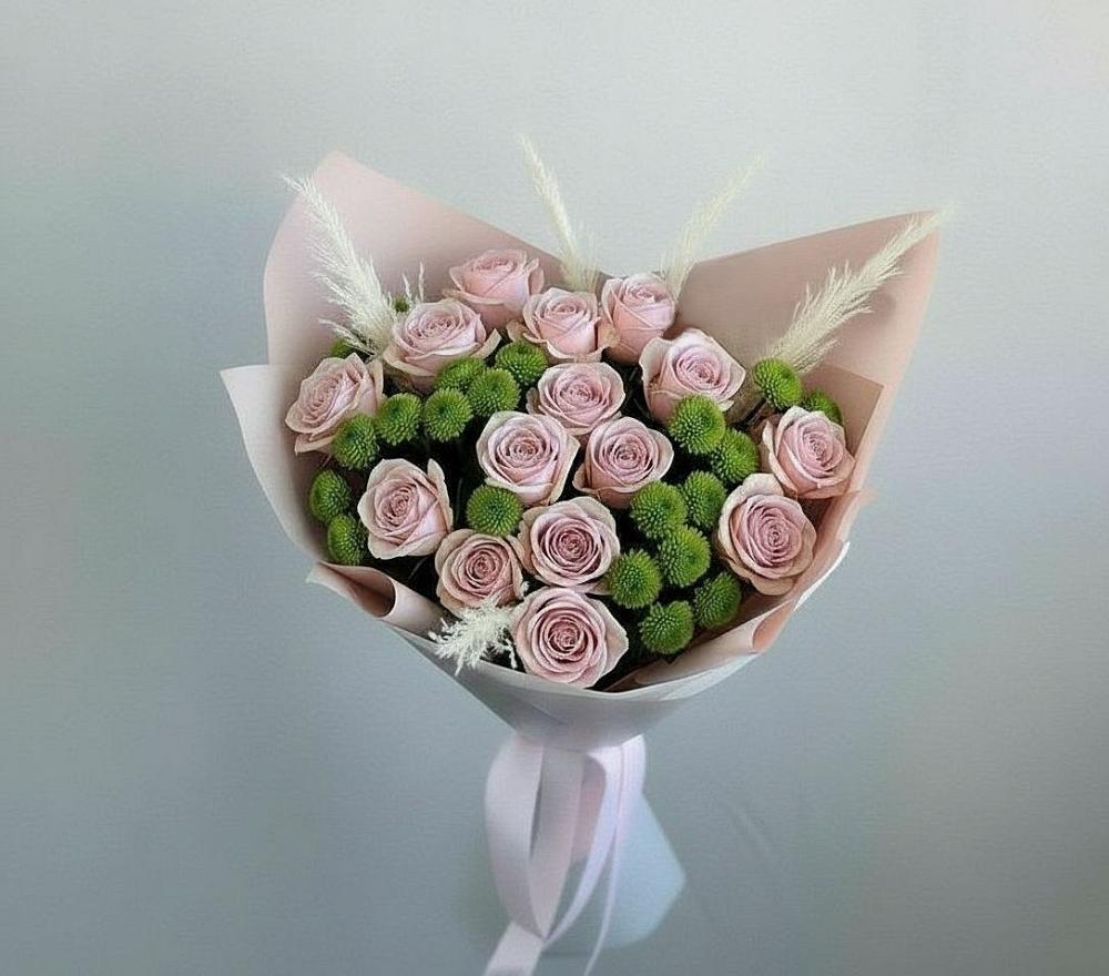 Букет цветов из: Розы и Хризантемы в Пестово