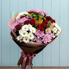 Букет цветов из:  Розы, Хризантемы и Альстромерии в Пестово