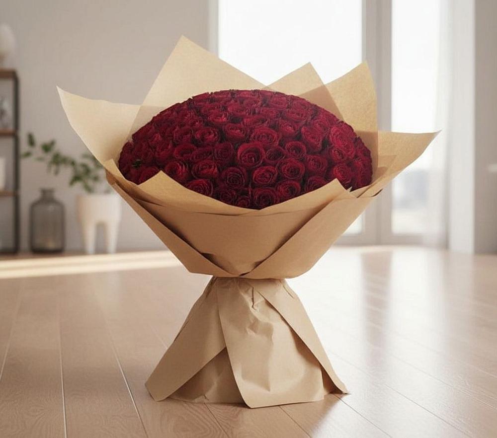Букет 101 Красная роза в Пестово