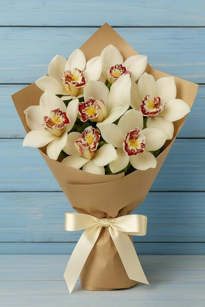 Букет цветов из: Орхидеи и Розы в Пестово